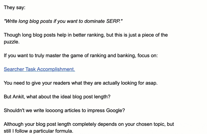 Another email example from me