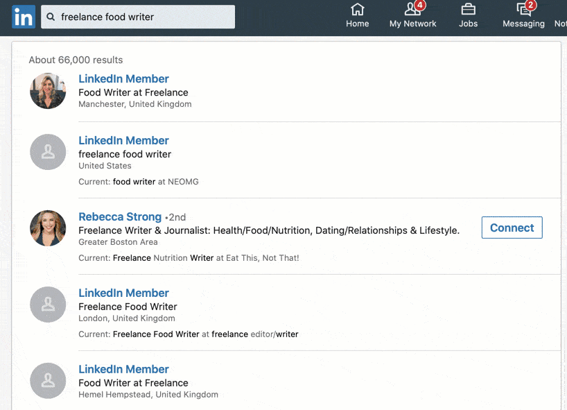 Freelancers on LinkedIn