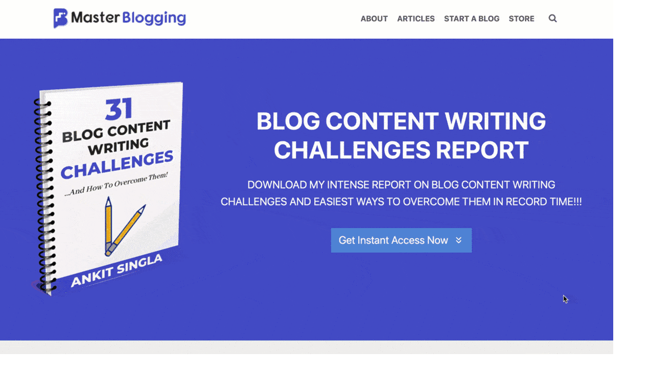 Master Blogging Homepage GIF