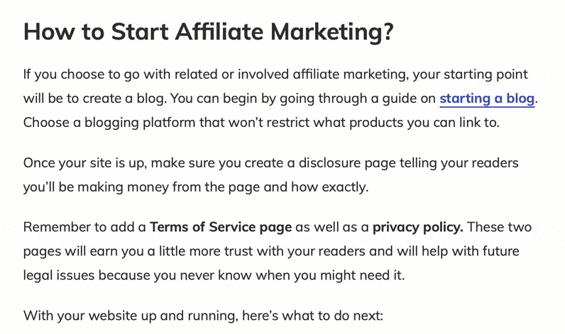 How to Start Affiliate Marketing Subheadings