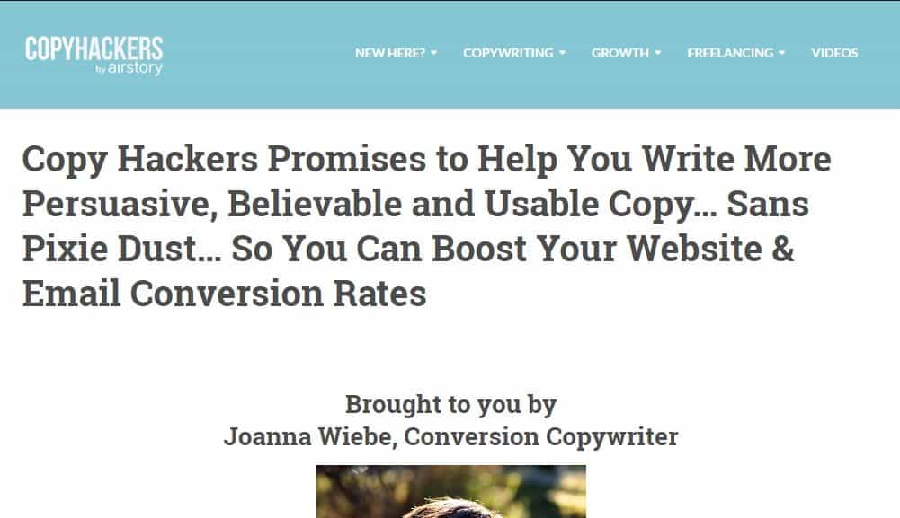 CopyHackers About Page Headline