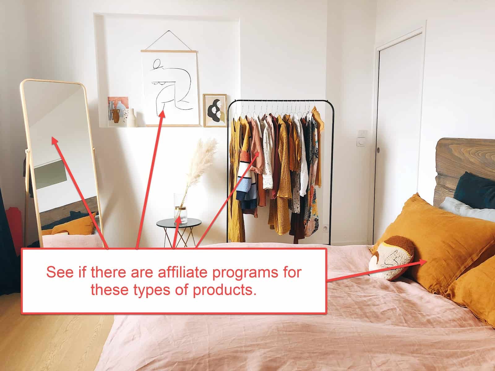 find affiliate products in bedroom