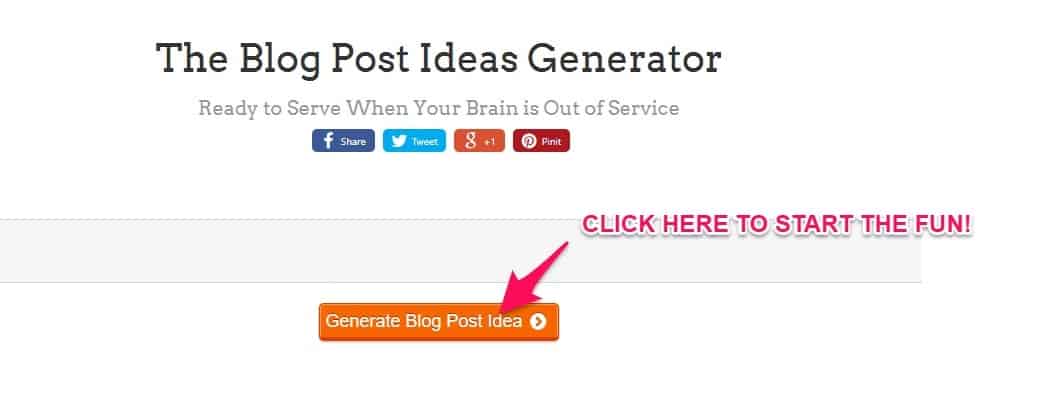 The Blog Post Ideas Generator