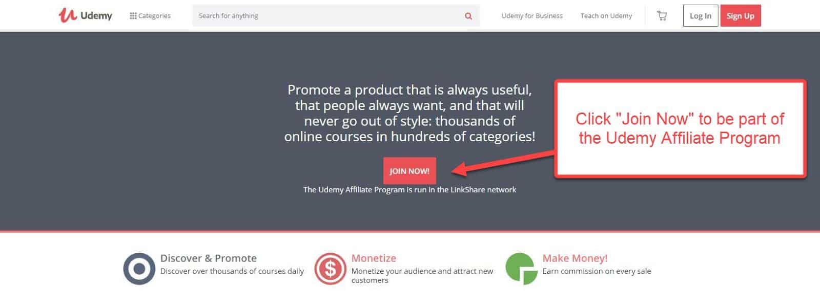 Udemy affiliate program