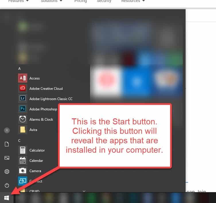 microsoft start button