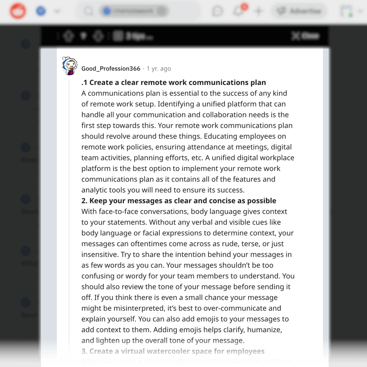 A comment on Reddit by the user "Good_Profession366."