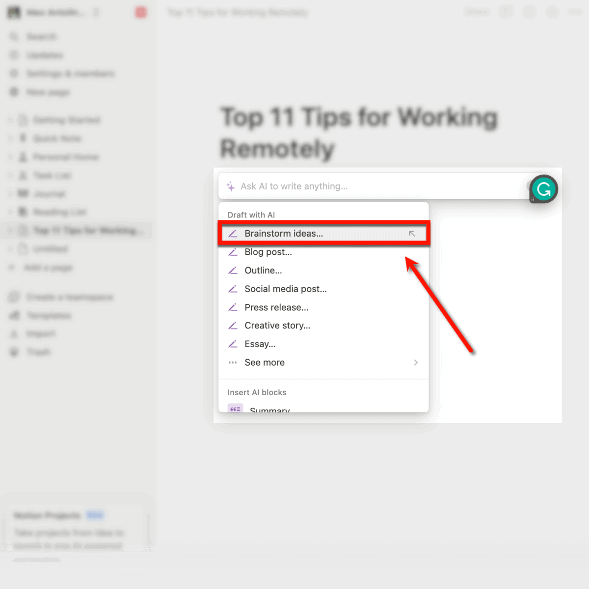 Notion editor AI tools