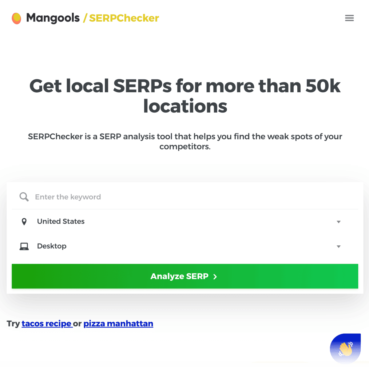 Mangools main landing page.