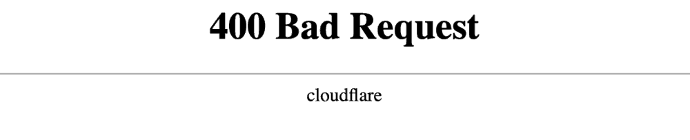 400 Bad Request Error