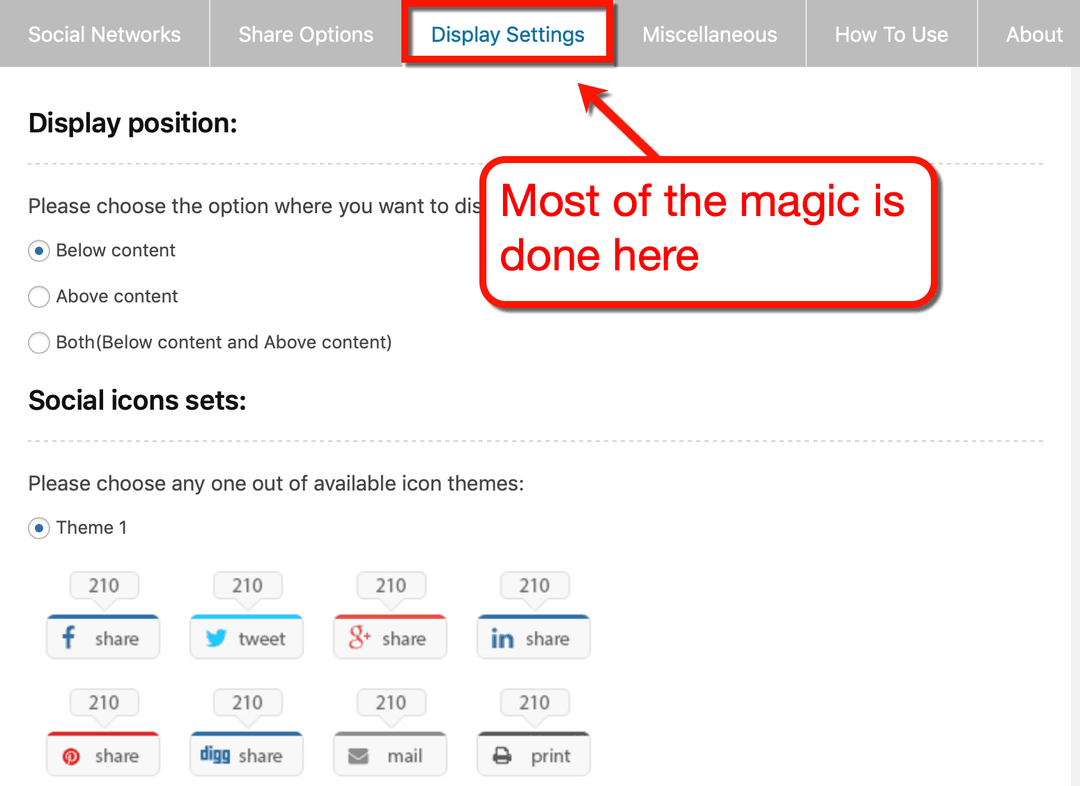 AccessPress Display Settings