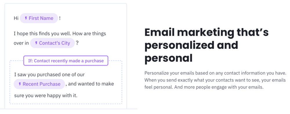 ActiveCampaign personalization features