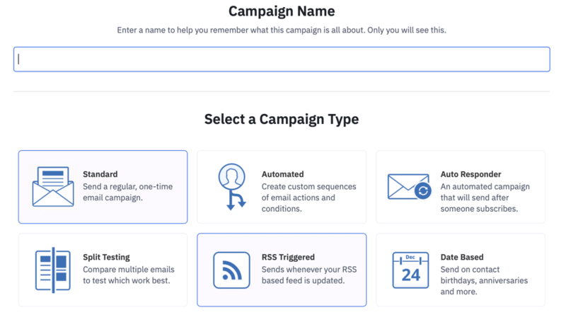 ActiveCampaign New Campaign Type