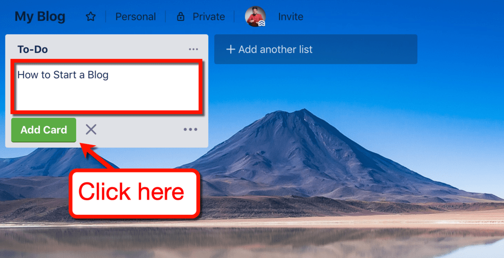 Adding a Trello Card
