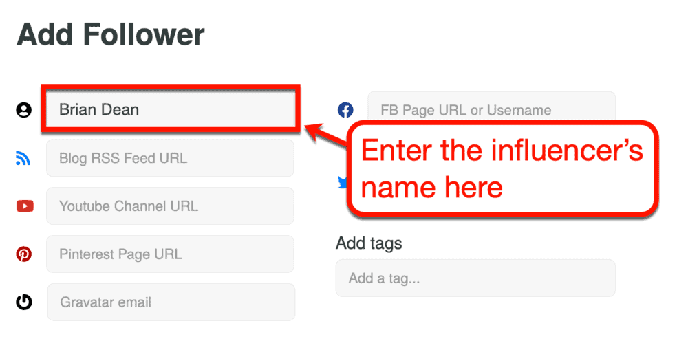 Adding the Influencer's Name on WatcherSpy