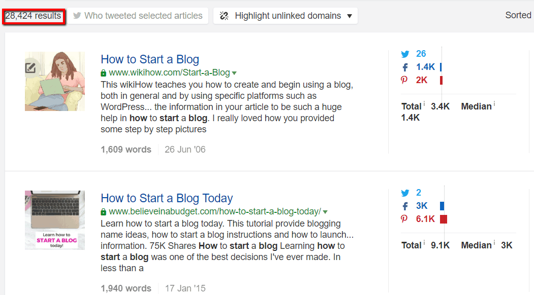Ahrefs content explorer start a blog