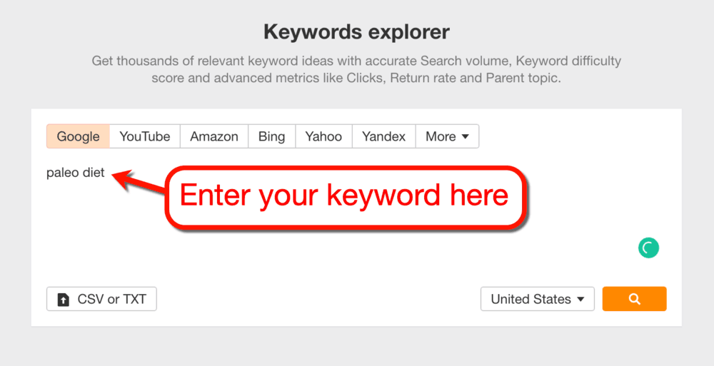 Ahrefs Keywords Explorer