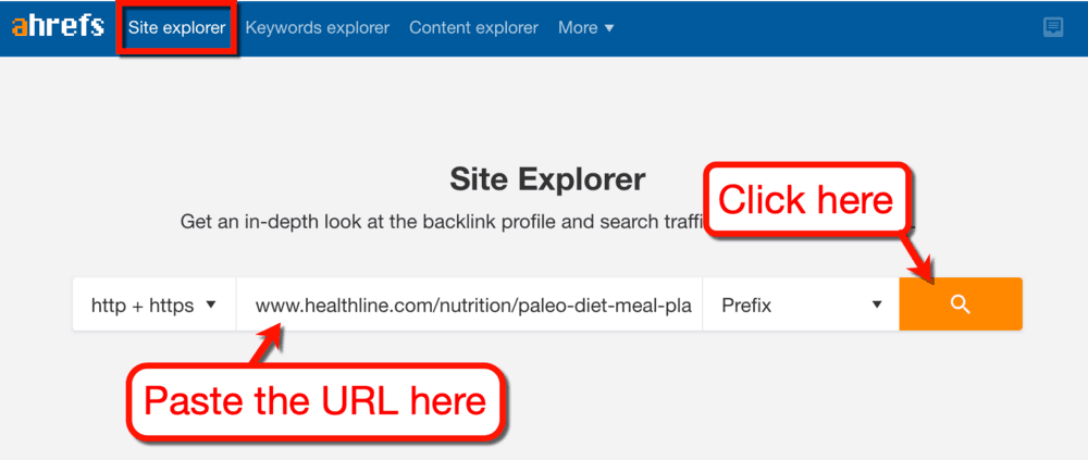 Ahrefs Site Explorer