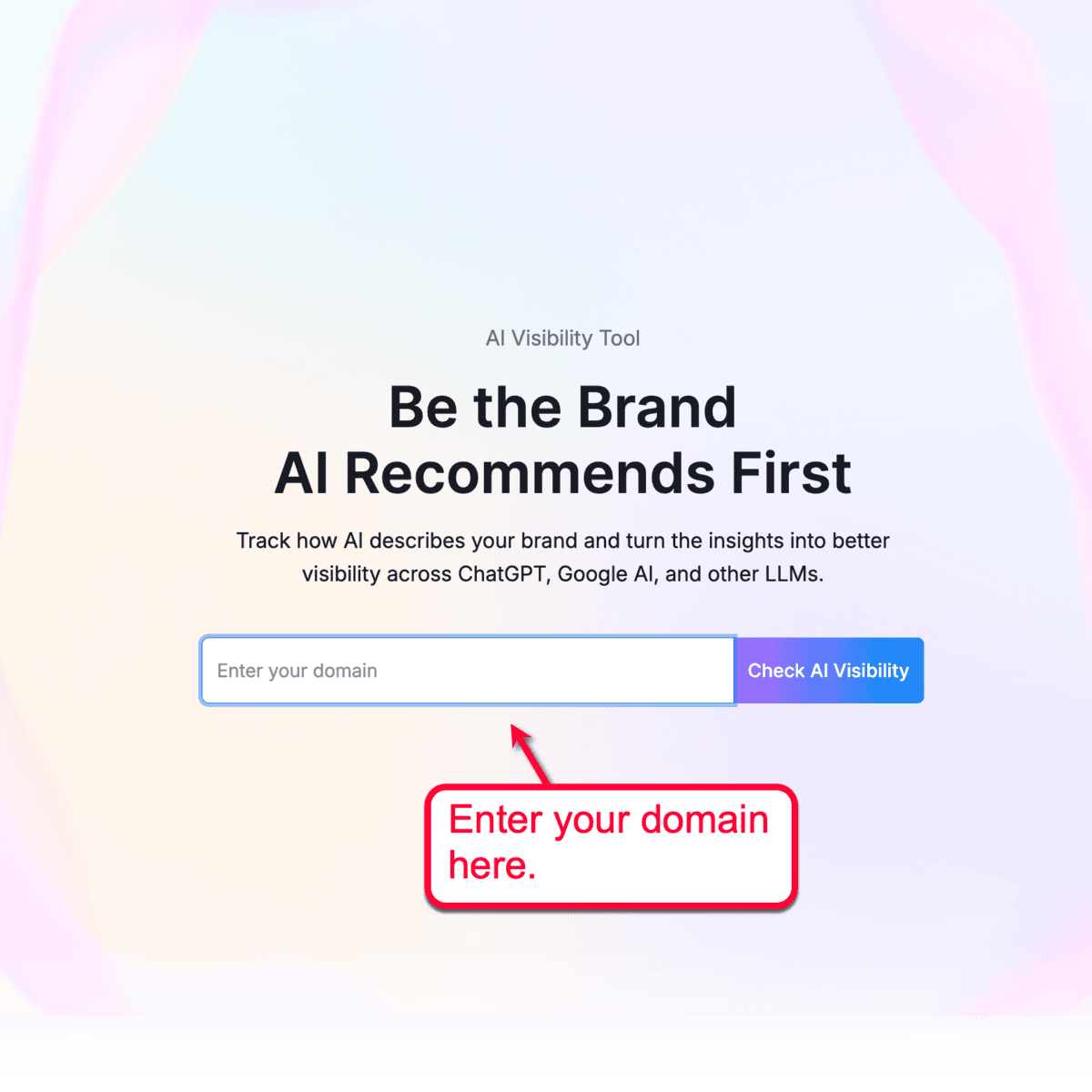 AI Visibility Tool Main Interface
