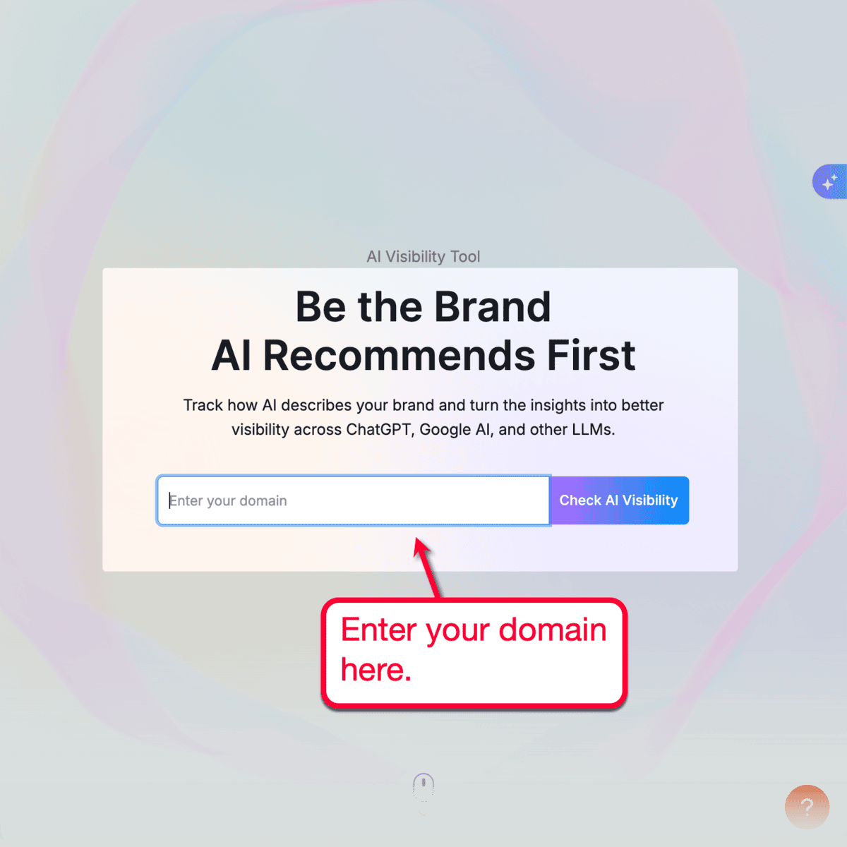 AI Visibility Tool Interface