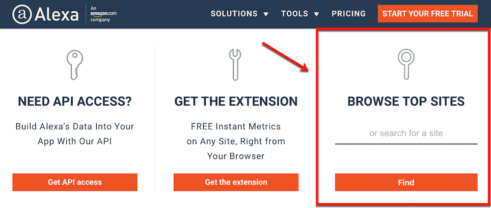 Alexa browse top sites tool