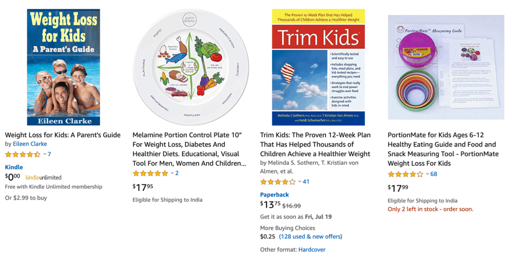 Weight Loss for Children Books