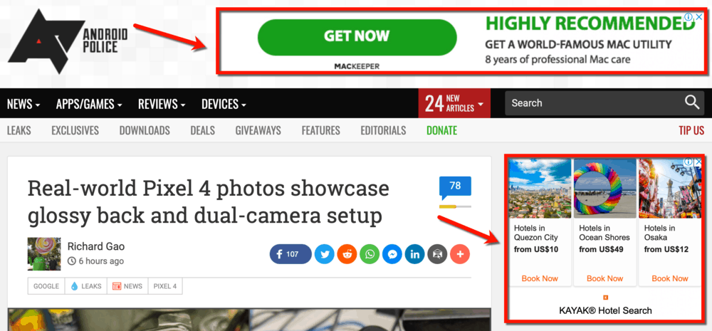 Android Police Display Ads
