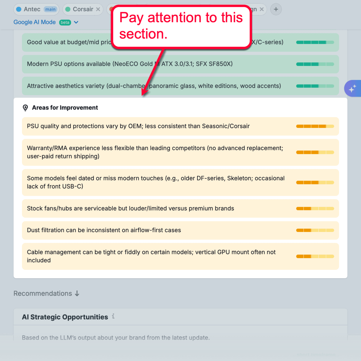 AI Areas For Improvement