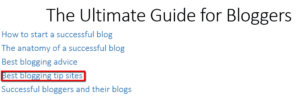 Best blogging tips site outline