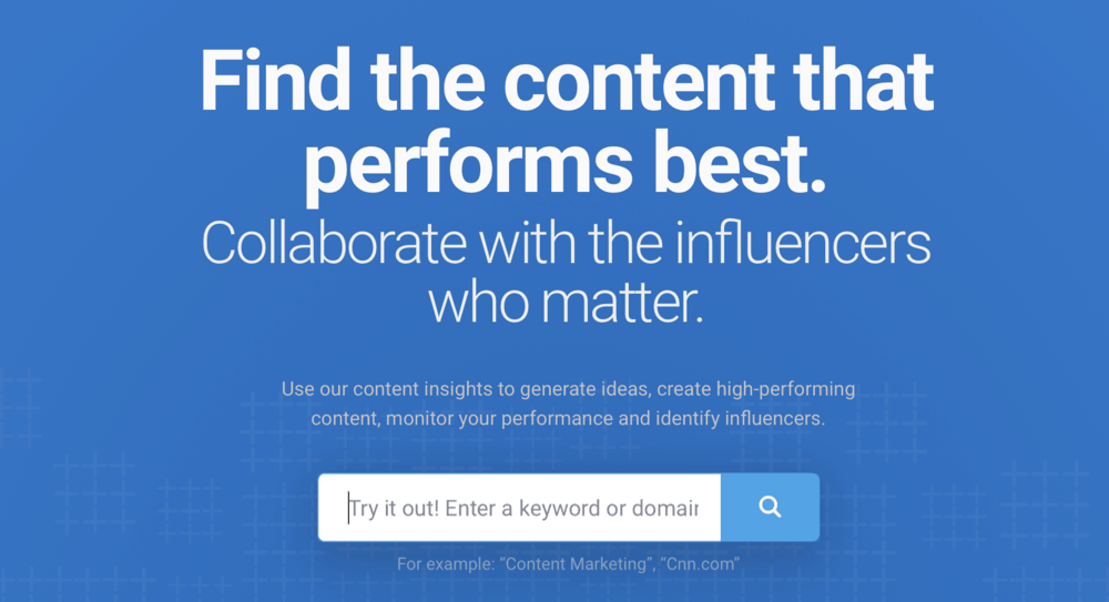BuzzSumo Homepage