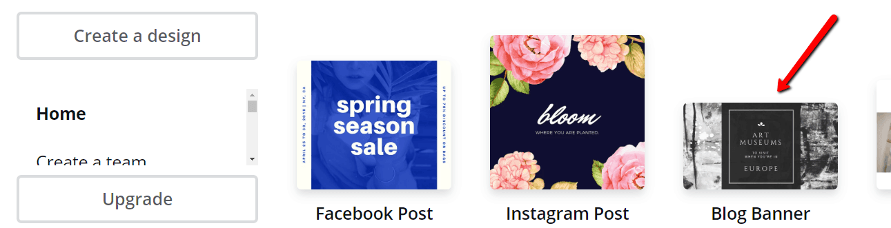 Canva Create a design