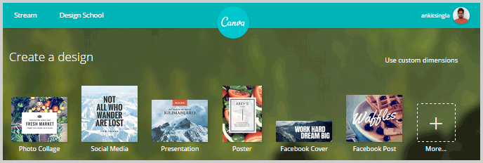 Canva photo design tool