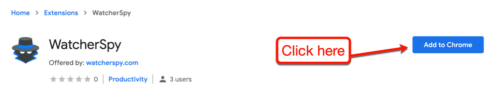WatcherSpy Add to Chrome Button