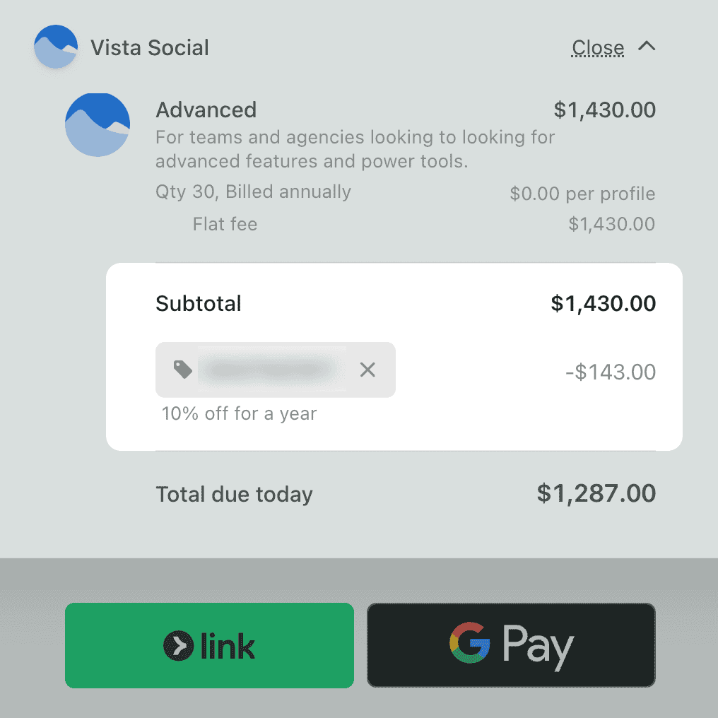 Discount Code Applied Confirmation