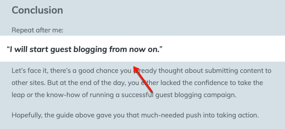 Another way to enforce through the conclusion