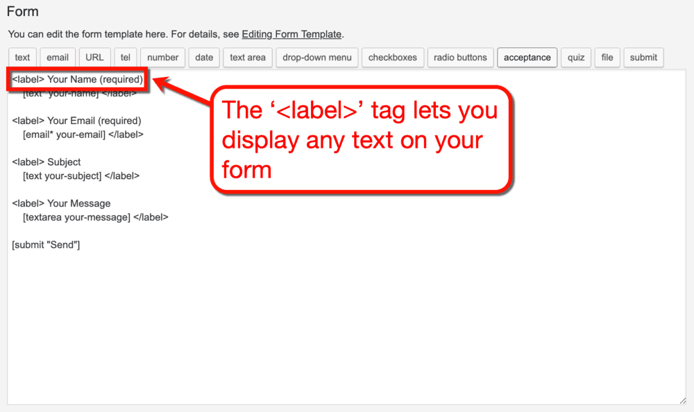 Contact Form 7 Main Editor
