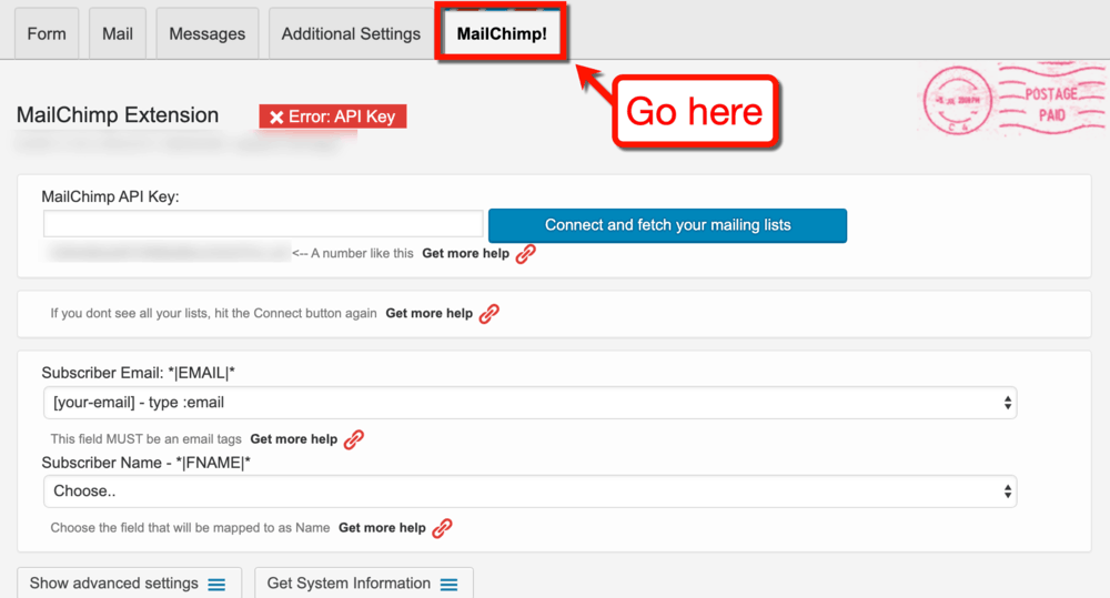 Contact Form 7 MailChimp Tab