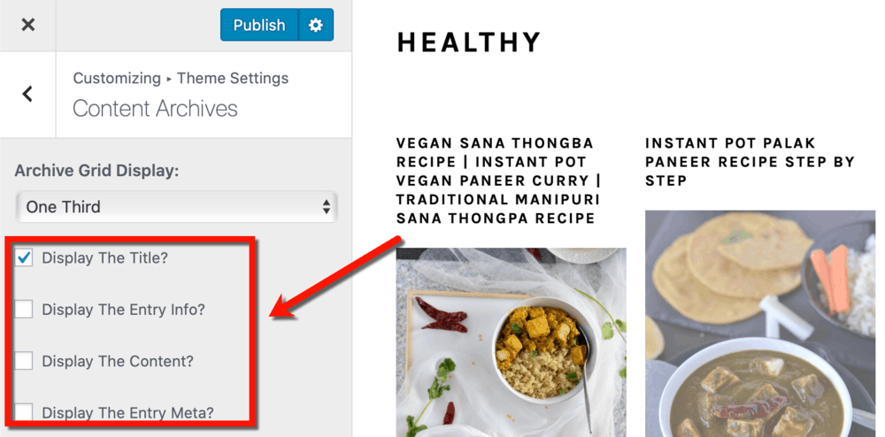 Content Archive Settings