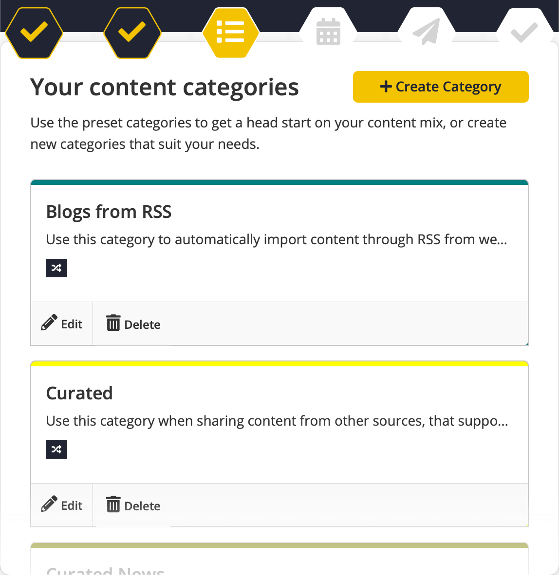 SocialBee Content Categories