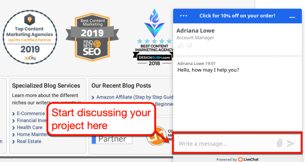 Content Development Pros Live Chat
