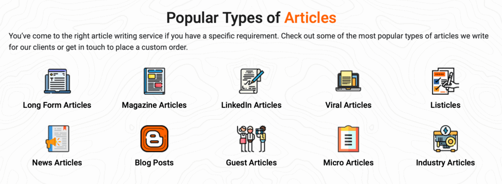 Content Development Pros Types of Articles