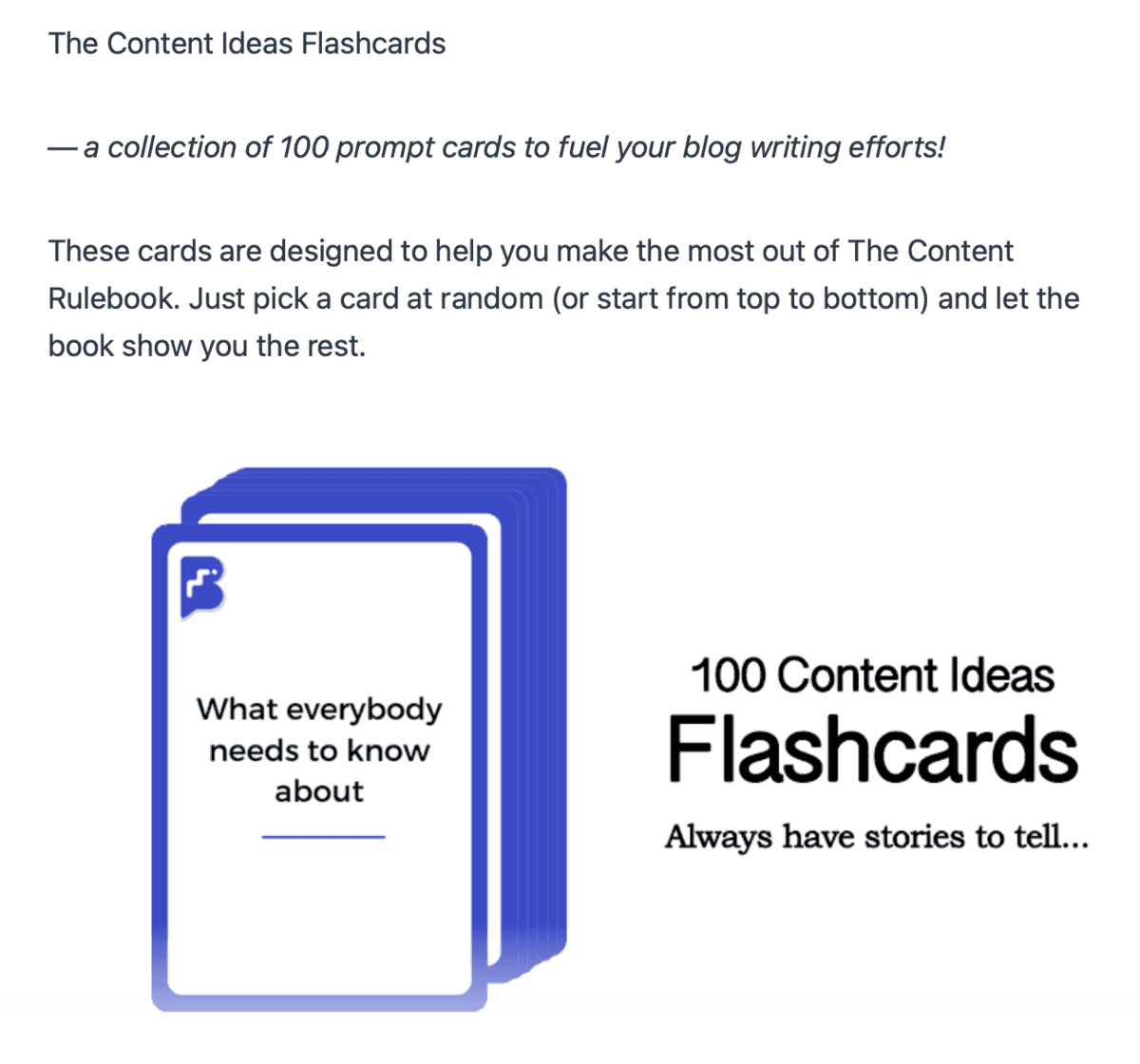 Content Ideas Flashcards