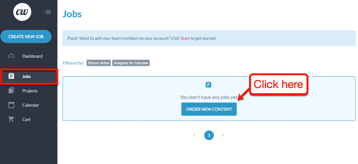 ContentWriters Order New Content Button