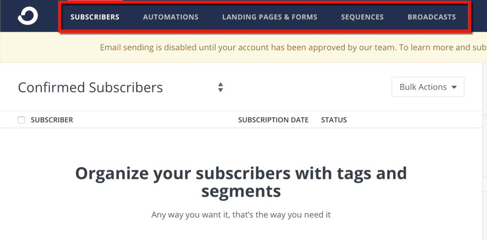 ConvertKit Dashboard