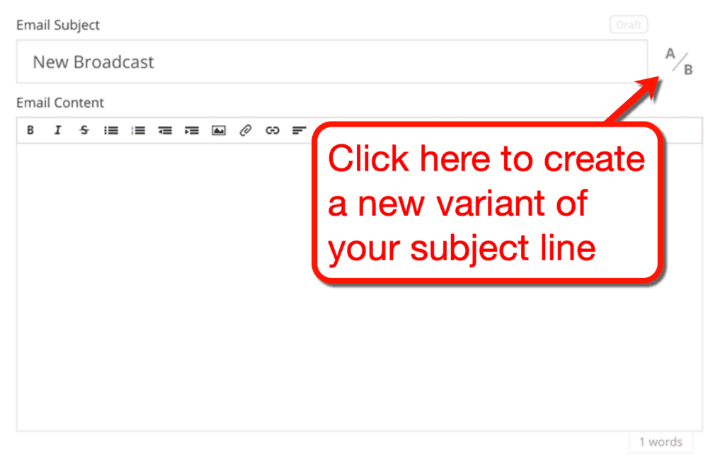 ConvertKit Split Testing Button