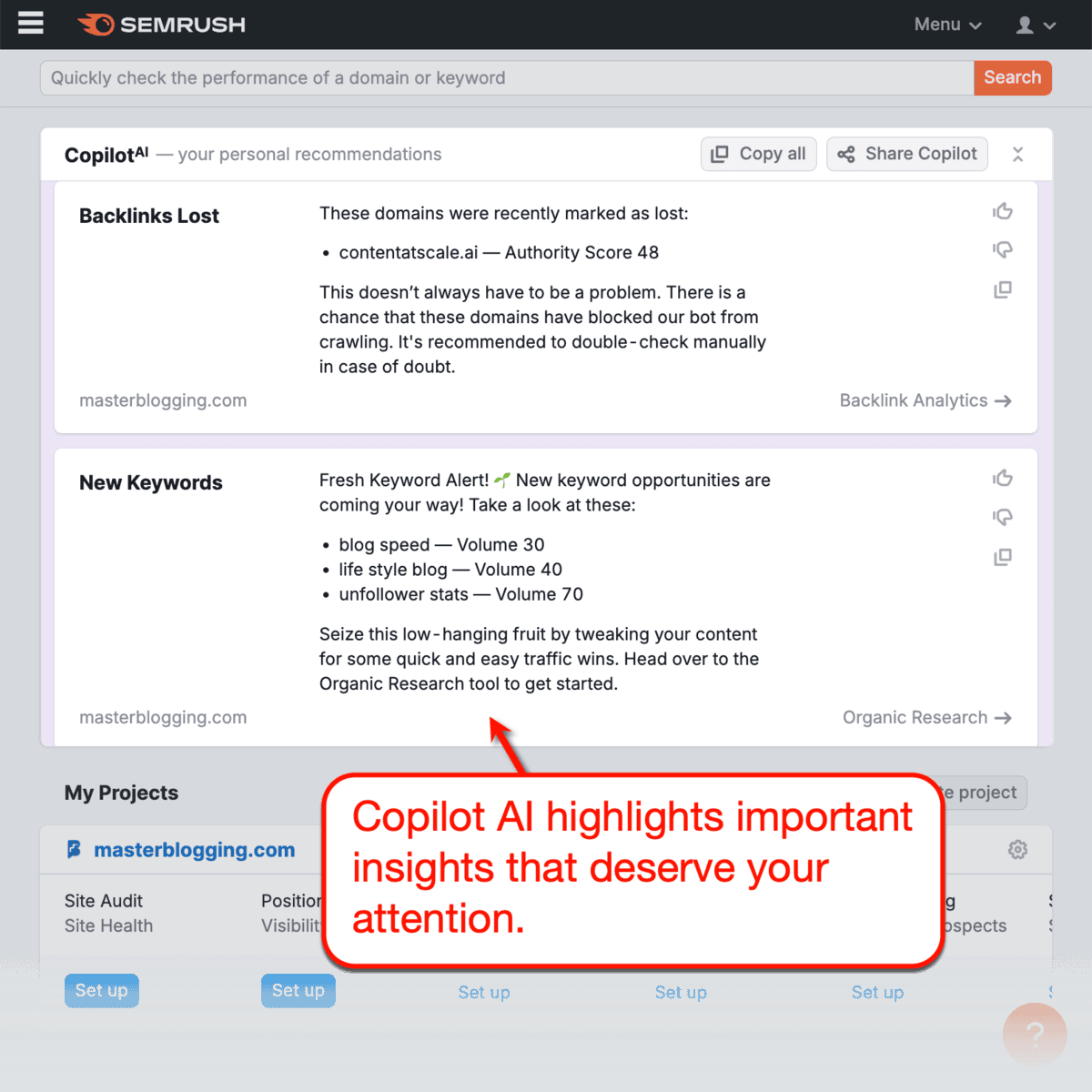 Semrush Copilot AI Report