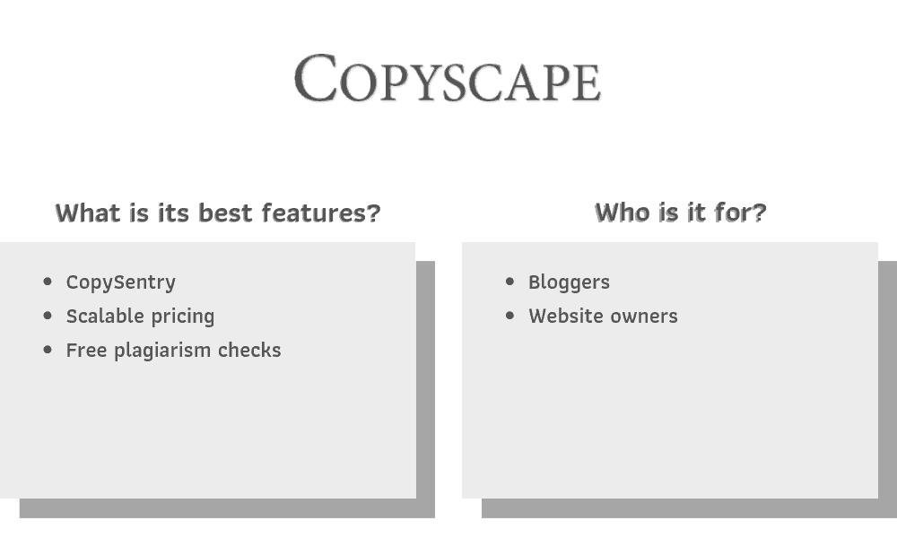 Copyscape Recommendations
