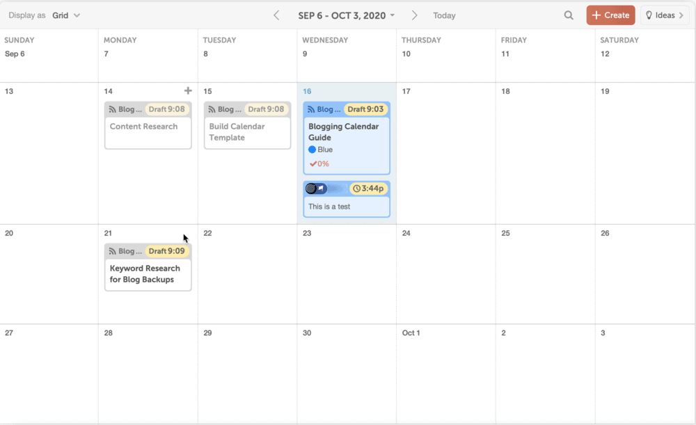 CoSchedule calendar