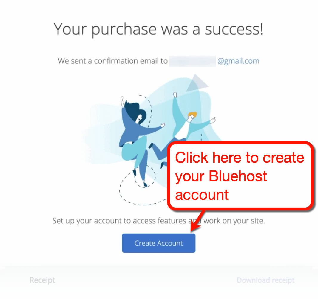 Bluehost Create Account Button