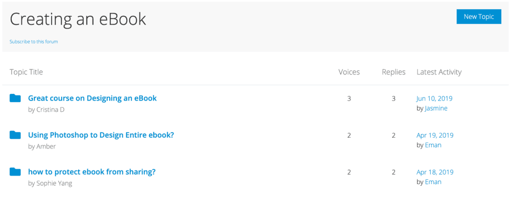Creating an eBook Forum