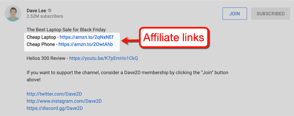 Dave Lee Affiliate Links